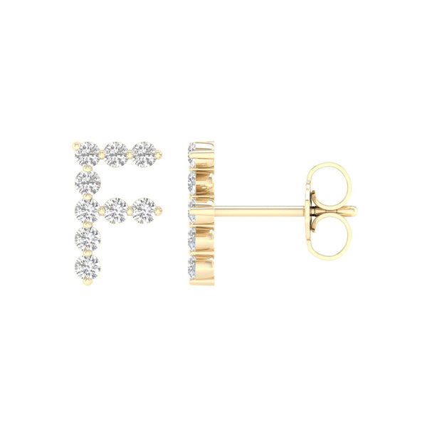 10KT-0.25CTW INITIAL EARRINGS