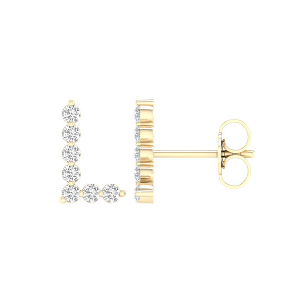 10KT-0.25CTW INITIAL EARRINGS