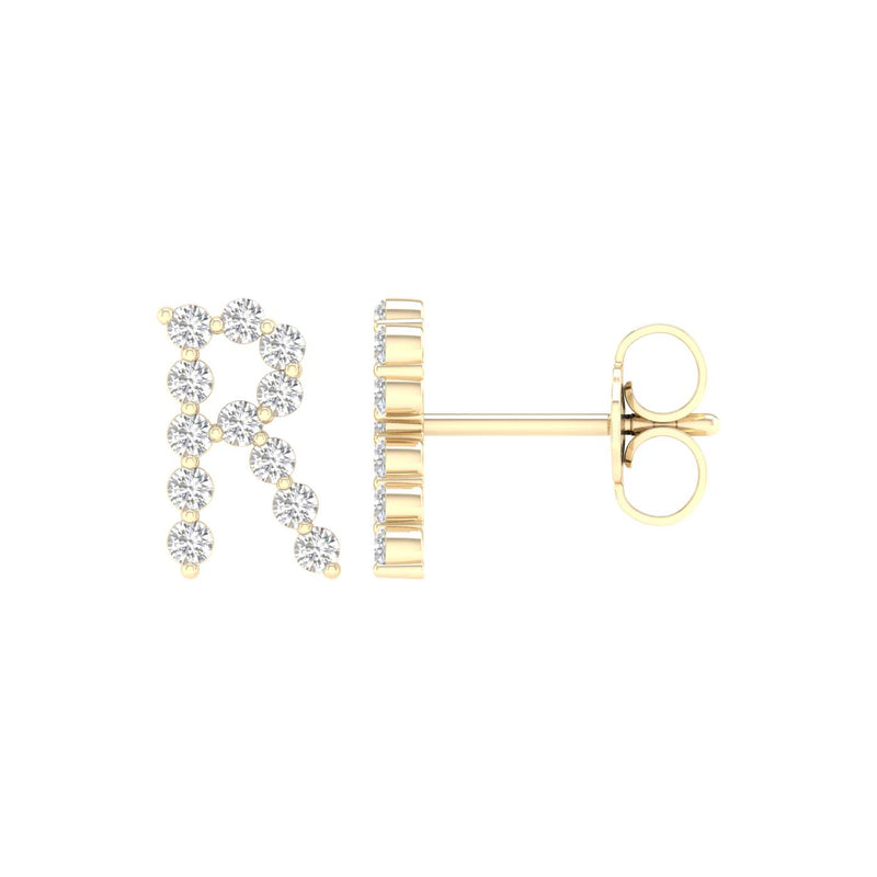 10KT-0.25CTW INITIAL EARRINGS