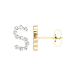 10KT-0.25CTW INITIAL EARRINGS