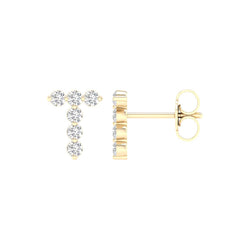 10KT-0.25CTW INITIAL EARRINGS