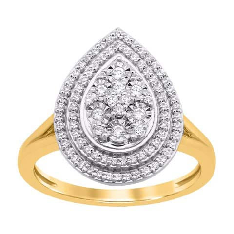 10KT-0.28CTW(L) LADIESRING (Size 7)