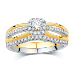 14KT-0.33CTW(CTR: 0.1CT)CERTIFIED UNO BRIDAL