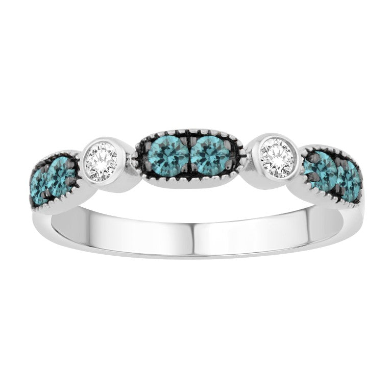 14KT-0.39CTW (0.26 Blue) LADIESBAND