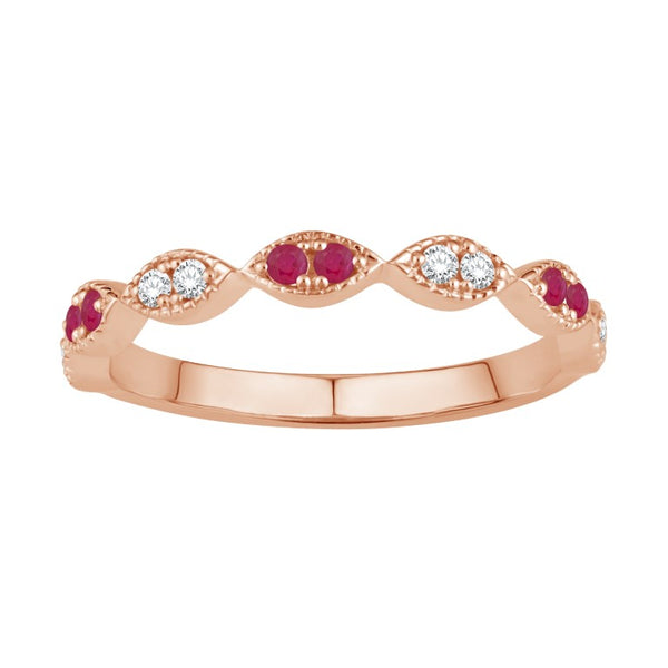 14KT-0.22CTW (0.10 Ruby) LADIESBAND