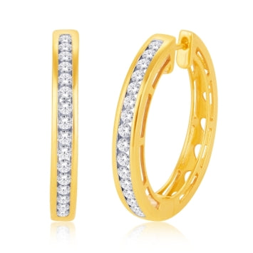 10KTGOLD 1.00CTW HOOPS