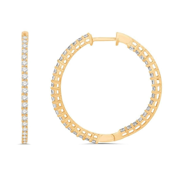 14KT-1.00CTW HOOPS