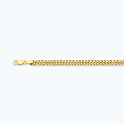 10K 3MM YELLOW GOLD HOLLOW MIAMI CUBAN 7" CHAIN BRACELET