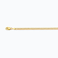 10K 2.5MM YELLOW GOLD SOLID CURB 7.5" CHAIN BRACELET