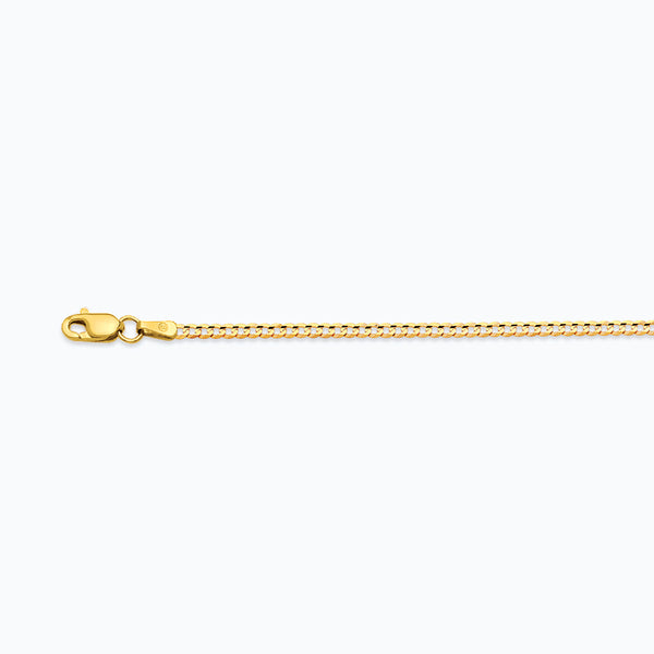 10K 2MM YELLOW GOLD SOLID CURB 24" CHAIN NECKLACE