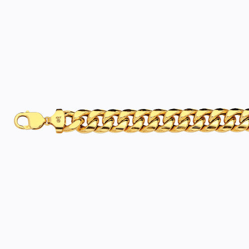 10K 13MM YELLOW GOLD HOLLOW MIAMI CUBAN 16" CHAIN NECKLACE