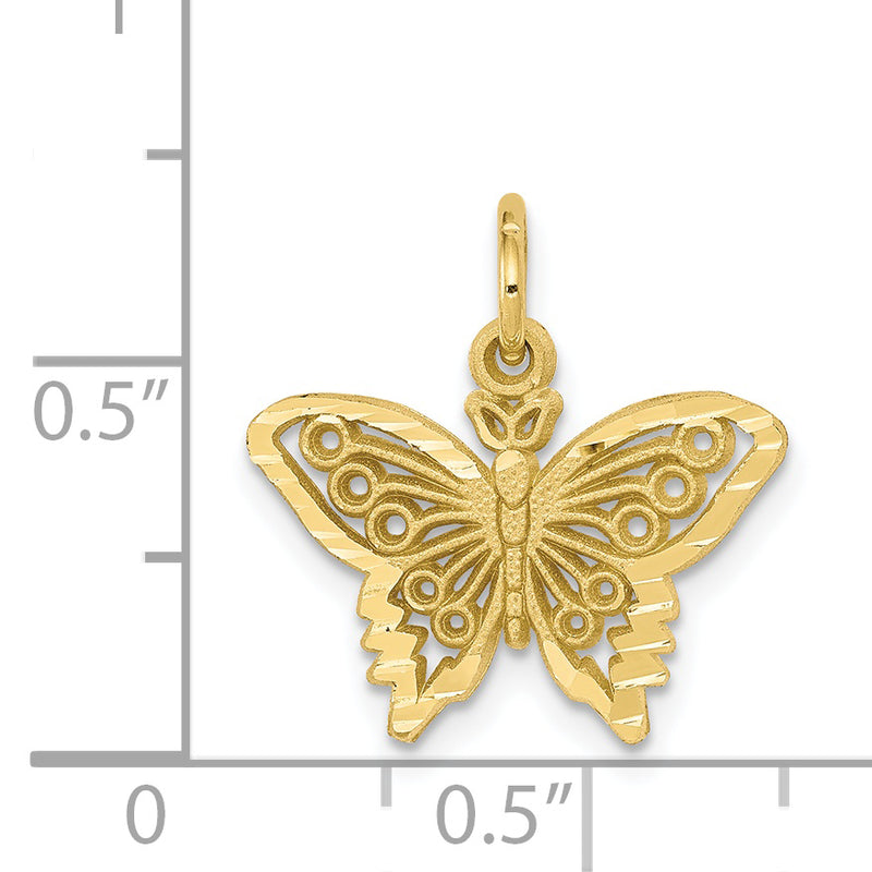 10k Butterfly Charm