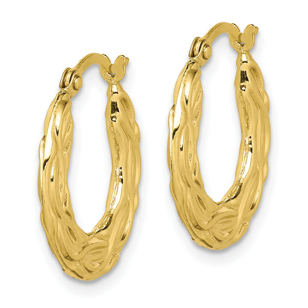 10k Patterned Hollow Hoop Earrings