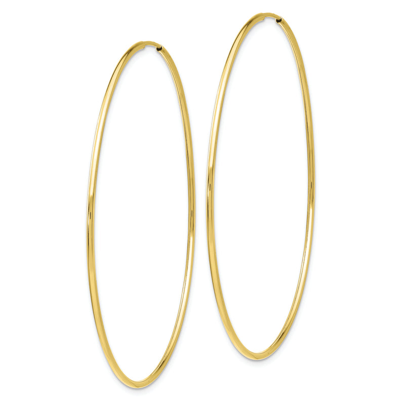 10k Polished Endless Tube Hoop Earrings