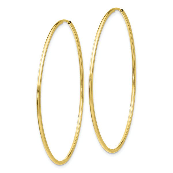 10k Polished Endless Tube Hoop Earrings