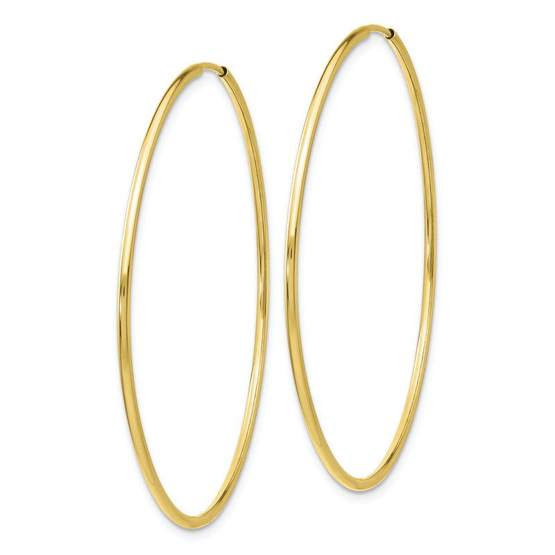 10k Polished Endless Tube Hoop Earrings