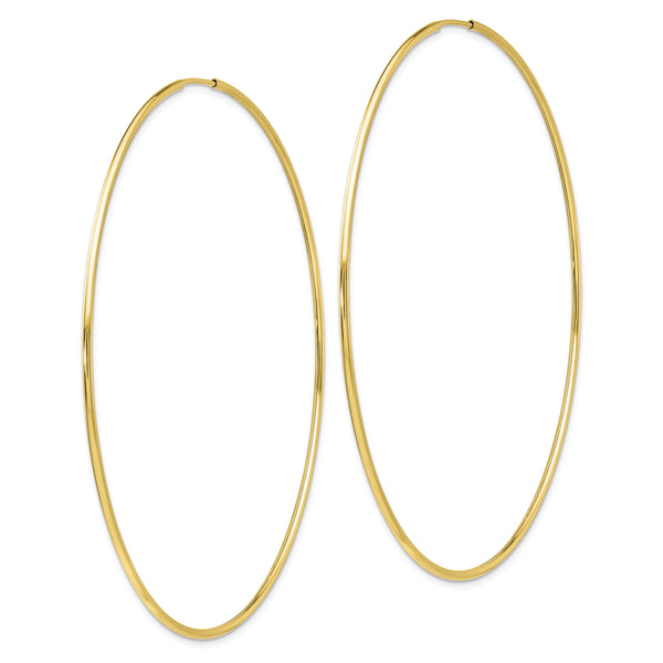 10k Polished Endless Tube Hoop Earrings