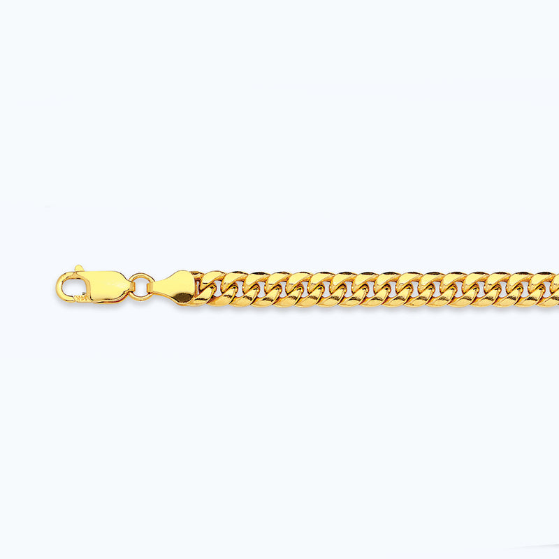 14K 4.5MM YELLOW GOLD HOLLOW MIAMI CUBAN 20" CHAIN NECKLACE