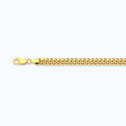 14K 3.75MM YELLOW GOLD HOLLOW MIAMI CUBAN 18" CHAIN NECKLACE