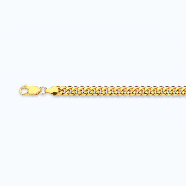 14K 3.75MM YELLOW GOLD HOLLOW MIAMI CUBAN 18" CHAIN NECKLACE