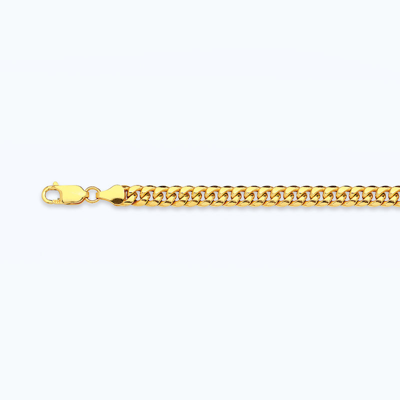 14K 3.75MM YELLOW GOLD HOLLOW MIAMI CUBAN 18" CHAIN NECKLACE