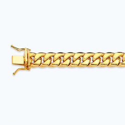 14K 8.5MM YELLOW GOLD HOLLOW MIAMI CUBAN 7.5" CHAIN BRACELET