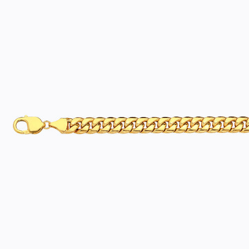 14K 9MM YELLOW GOLD HOLLOW MIAMI CUBAN 9" CHAIN BRACELET