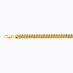 14K 7.5MM YELLOW GOLD HOLLOW MIAMI CUBAN 16" CHAIN NECKLACE