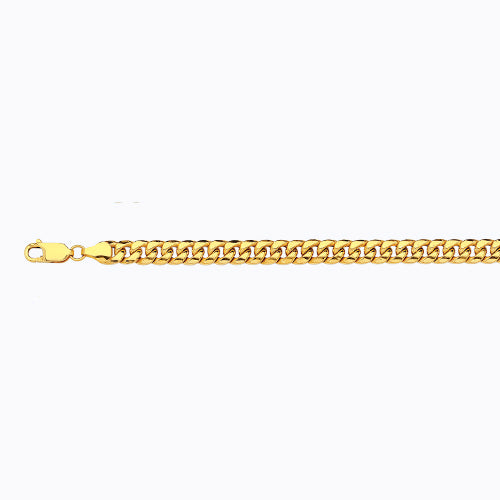 14K 7MM YELLOW GOLD HOLLOW MIAMI CUBAN 16" CHAIN NECKLACE