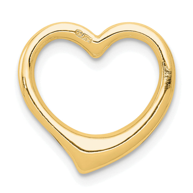 14K Polished Heart Chain Slide