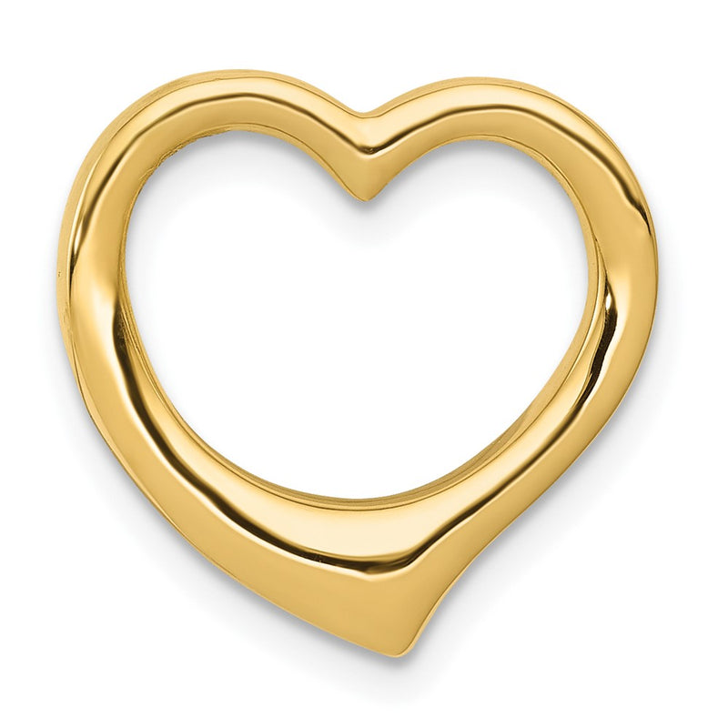 14K Polished Heart Chain Slide