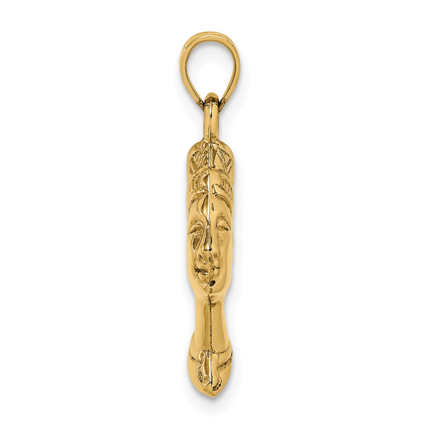 14k 3-D Nefertiti Pendant