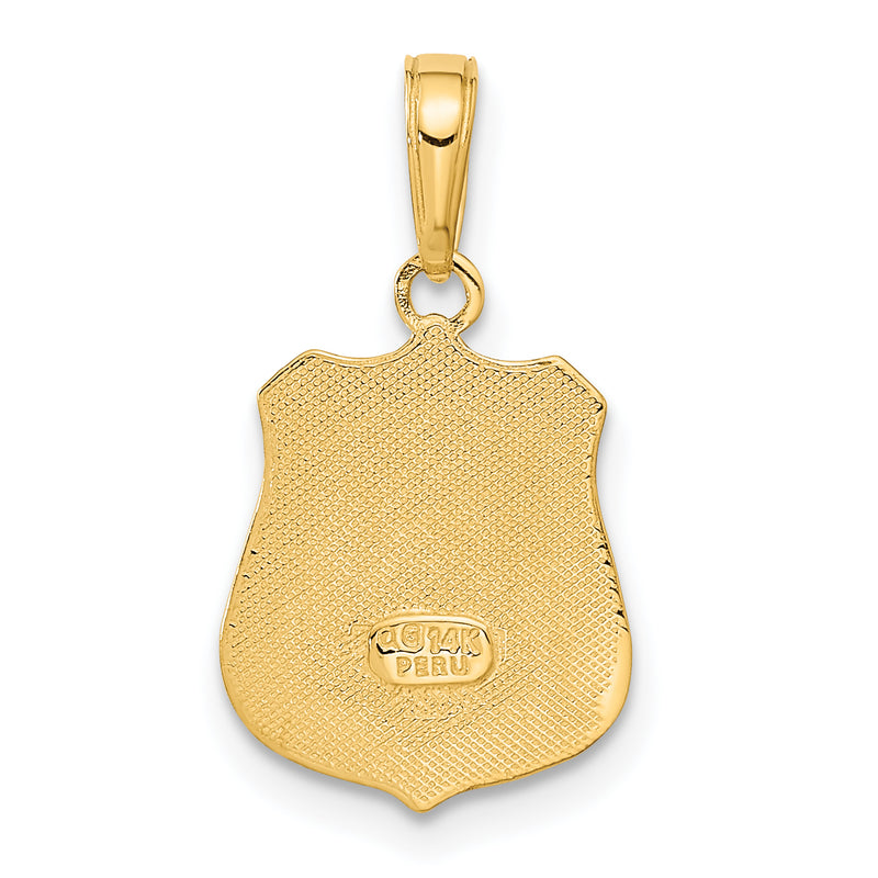 14k POLICE Badge Pendant