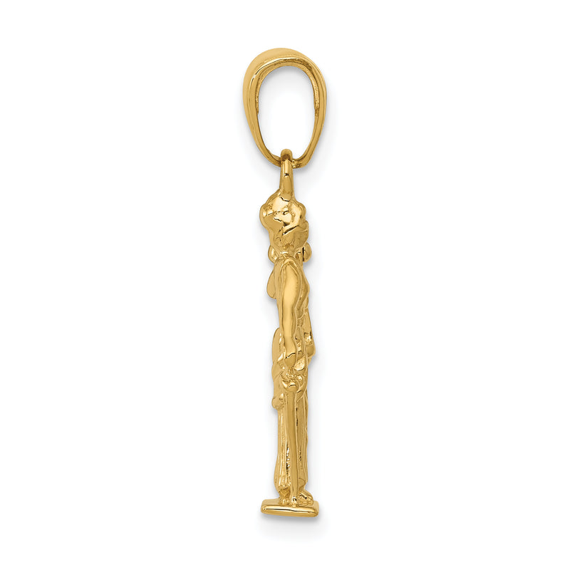 14k 3-D Lady of Justice w/Moveable Scales Pendant