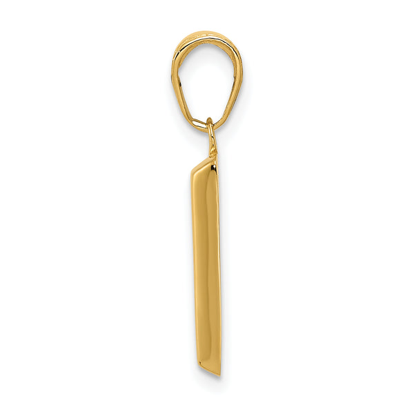 14k 3D Gold Bar Pendant