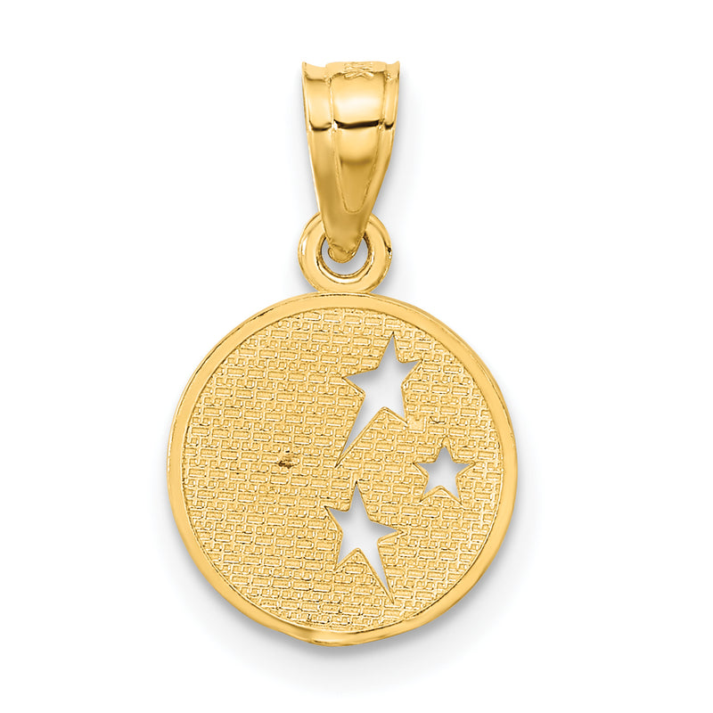 14k Moon and Stars Pendant