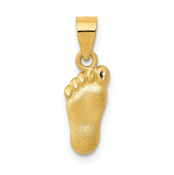 14k Diamond-cut Foot Charm