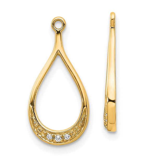 14K Yellow Gold Diamond Earring Jackets