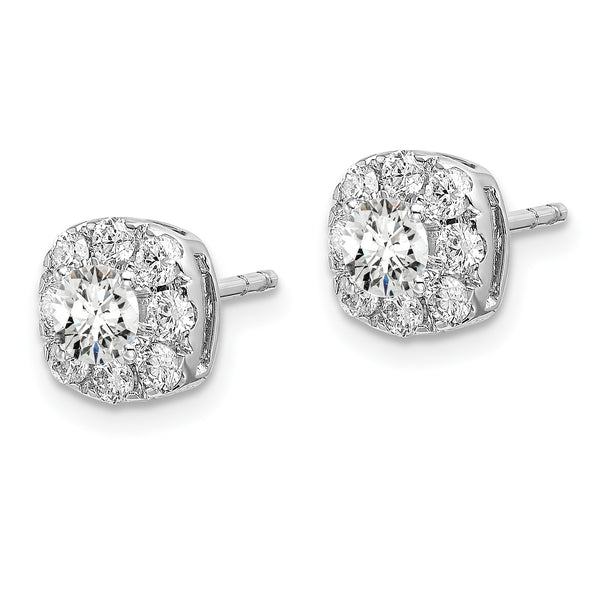 14K White Gold Lab Grown Diamond GH VS2/SI1, Cushion Halo Earrings