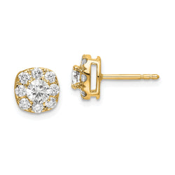 14K Lab Grown Diamond GH VS2/SI1, Cushion Halo Earrings