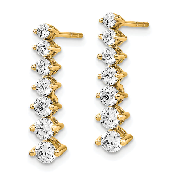 14k YG Lab Grown Diamond GH VS2/SI1, Graduating Drop Earrings