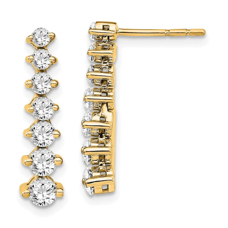 14k YG Lab Grown Diamond GH VS2/SI1, Graduating Drop Earrings