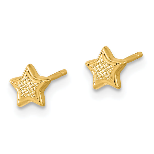 14K Madi K Textured Star Post Earrings