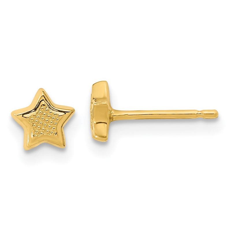 14K Madi K Textured Star Post Earrings