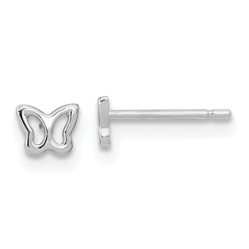 14K White Gold Madi K Butterfly Post Earrings