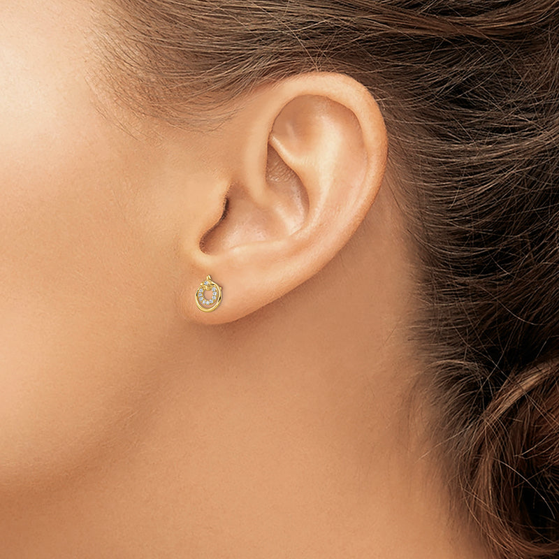 14k Madi K CZ Circle Post Earrings