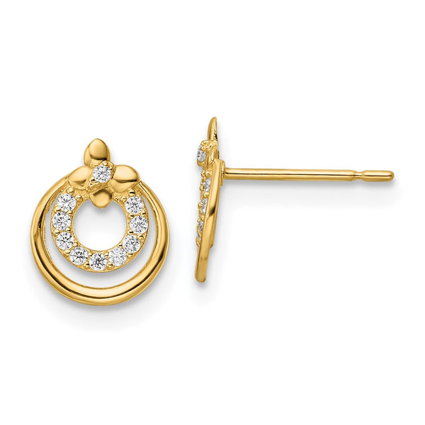 14k Madi K CZ Circle Post Earrings