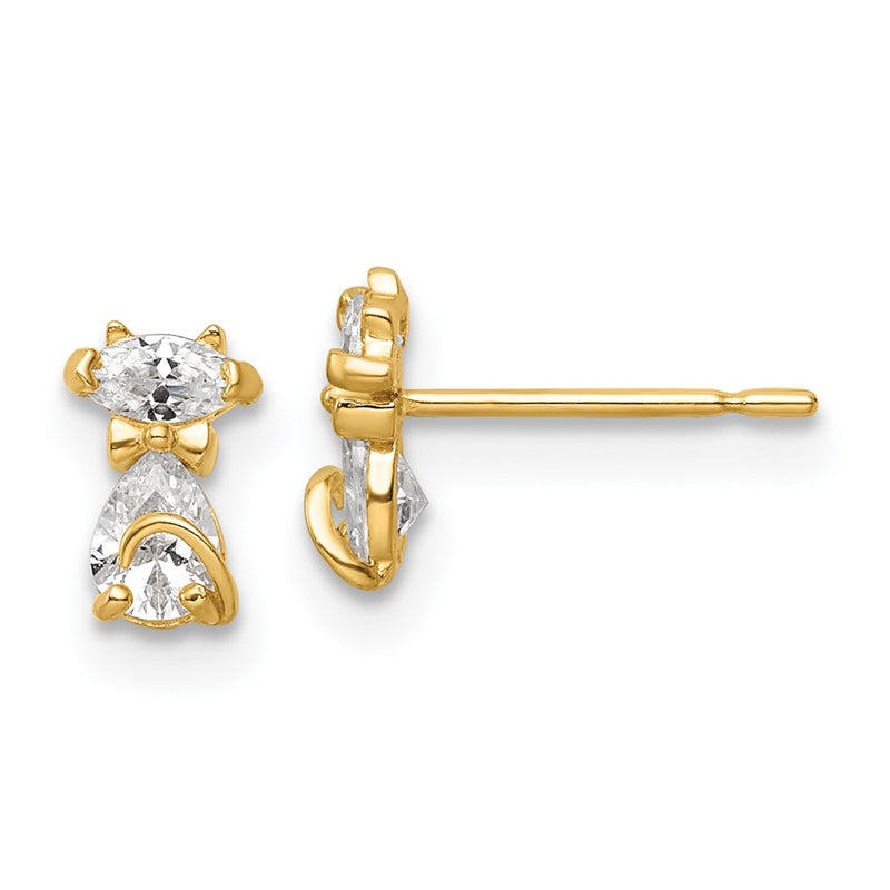 14k Madi K CZ Cat Post Earrings