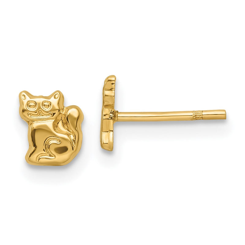 14k Madi K Polished Cat Post Earrings