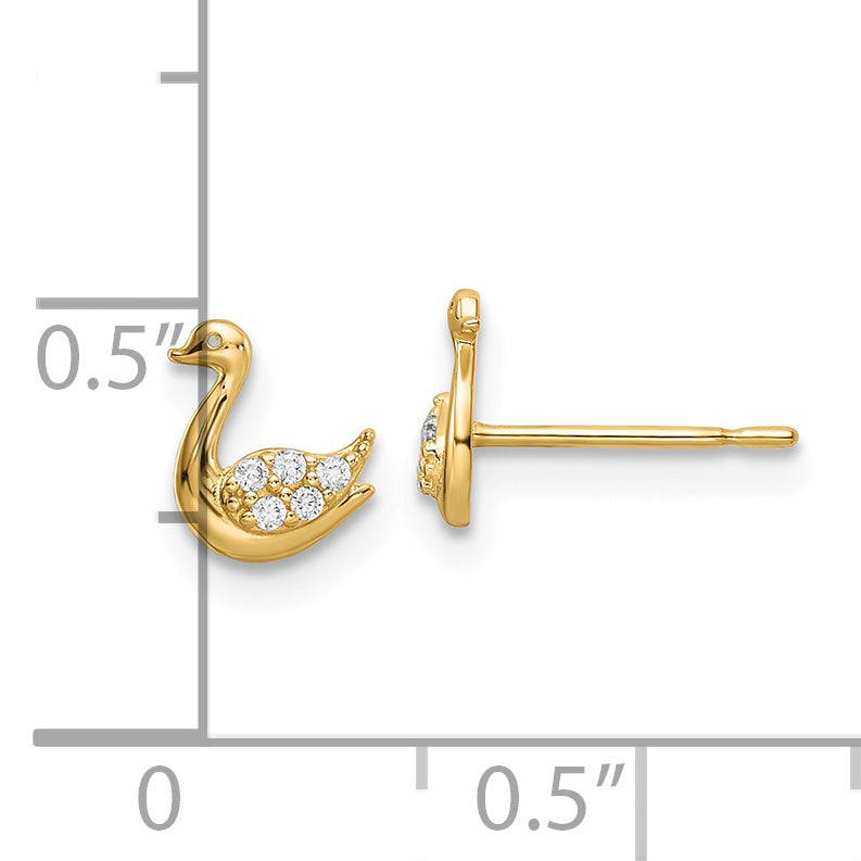 14K Madi K CZ Swan Post Earrings